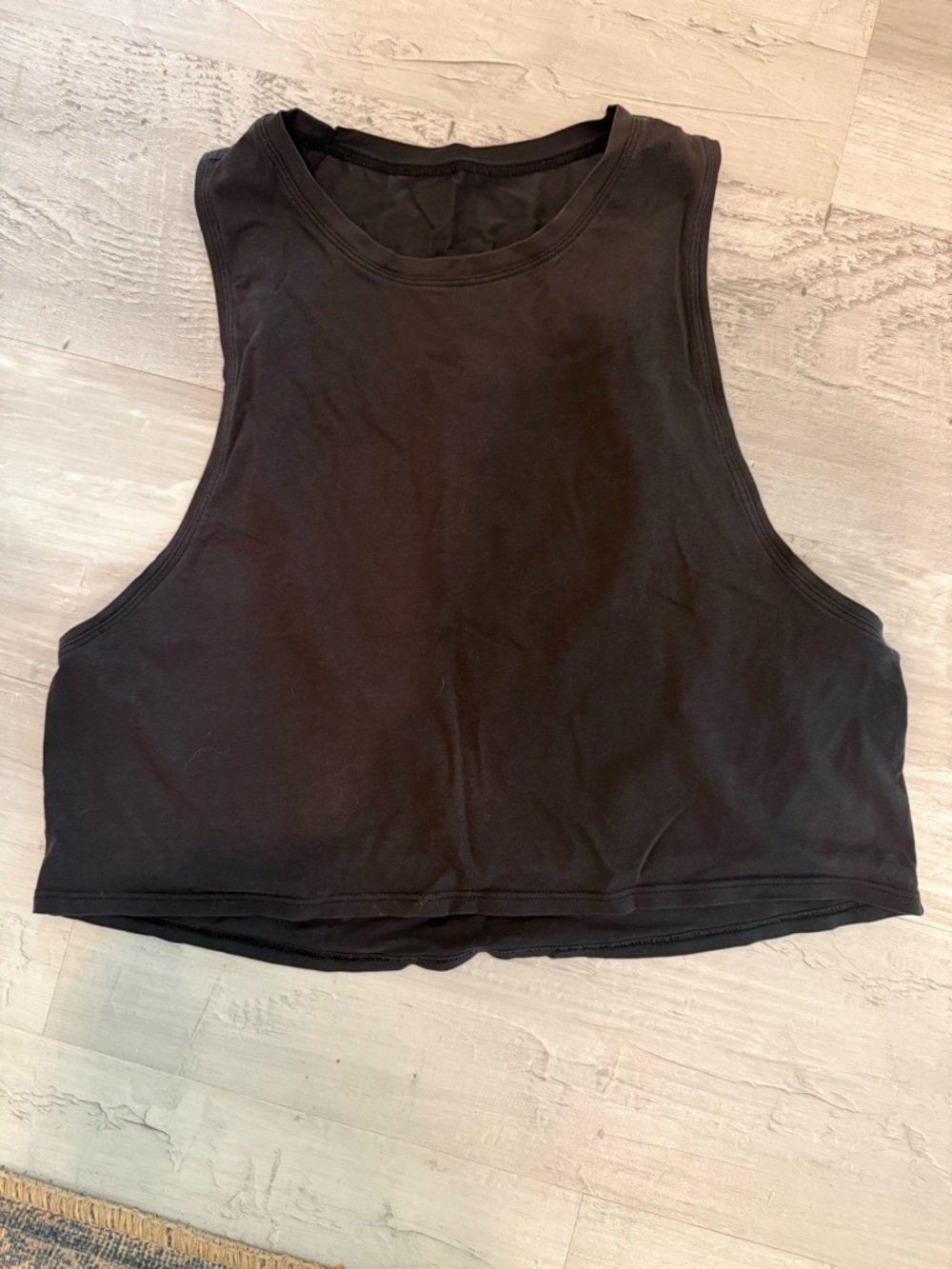 lululemon athletica Black Cropped Muscle Tank